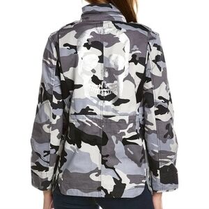Zadig & Voltaire Kola Camo Women's Utility Jacket Black White Cotton Small